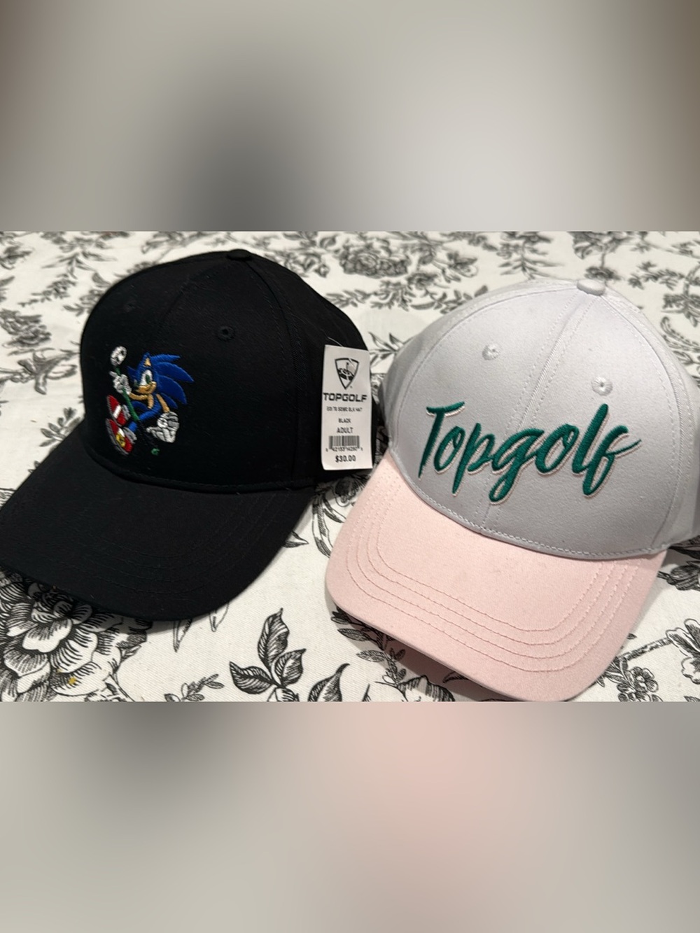 Two-Tone Logo Baseball Cap — White & Pink & Black Sonic The Hedgehog